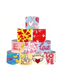 12入組不同風格的彩色愛心手環，PVC防水創意玩具，適合情人節派對 - 彩色 - 查看 7