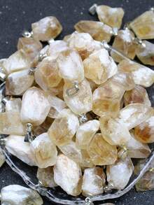 1 Piece Asymmetrical Natural Quartz Crystal Citrine Necklace Pendant Jewelry - Multicolor - View 7