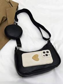 Women's Solid Color Casual Fashion Crossbody Bag Suitable For Daily Outings - Black - View 5