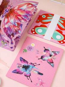 1pc Diy Flying Butterfly Toy, With Mechanical Device, Can Be Placed In Books And Play Magic Discs, Intellectual Development Toy For Kids, No Scissors Needed For Paper Folding, Color Random - Multicolor - View 5