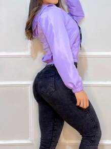 Corta Vento Feminino - Roxo - Visão 2