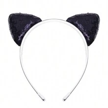 1/12pcs Cat Ear Sequined Headband Hair Accessories For Women, Cute Party/Festival Headdress,Cat Ears,Hairband,Hair Hoop Headbands - Multicolor - View 18