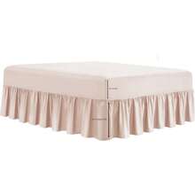 Linen Home Extra Deep Frilled Fitted Valance Sheet Super King Bed Skirt Fitted Valance Sheets, Microfibre Soft Brushed, Easy Care Non Iron (Super King, Blush) - (Blush) Super King Size - View 2