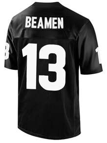 Boyfriend Style Men's Rugby Jersey No.13 Black Embroidered Sports T-Shirt San Francisco 53ers - Black - View 2