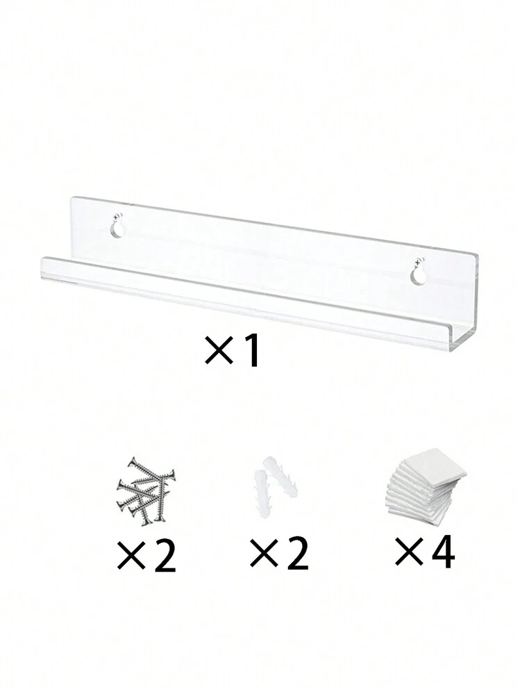 מדפי קיר לתקליטי ויניל, מחזיק ויניל 12 אינץ' לאחסון ותצוגה של תקליטי אלבומים, מדפים צפים אקריליים שקופים לעיצוב קיר, מדף ספרים לילדים, מתלה למגזינים, מדף תמונות - שקוף - ראה 6