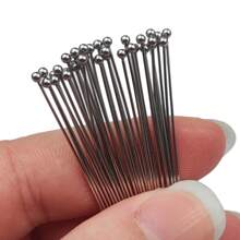 100 pièces Aiguilles de perles en acier inoxydable et fer de 20-50 mm, indéfectibles, pliables, coupables, fournitures de fabrication de bijoux DIY