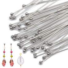 100 pièces Aiguilles de perles en acier inoxydable et fer de 20-50 mm, indéfectibles, pliables, coupables, fournitures de fabrication de bijoux DIY