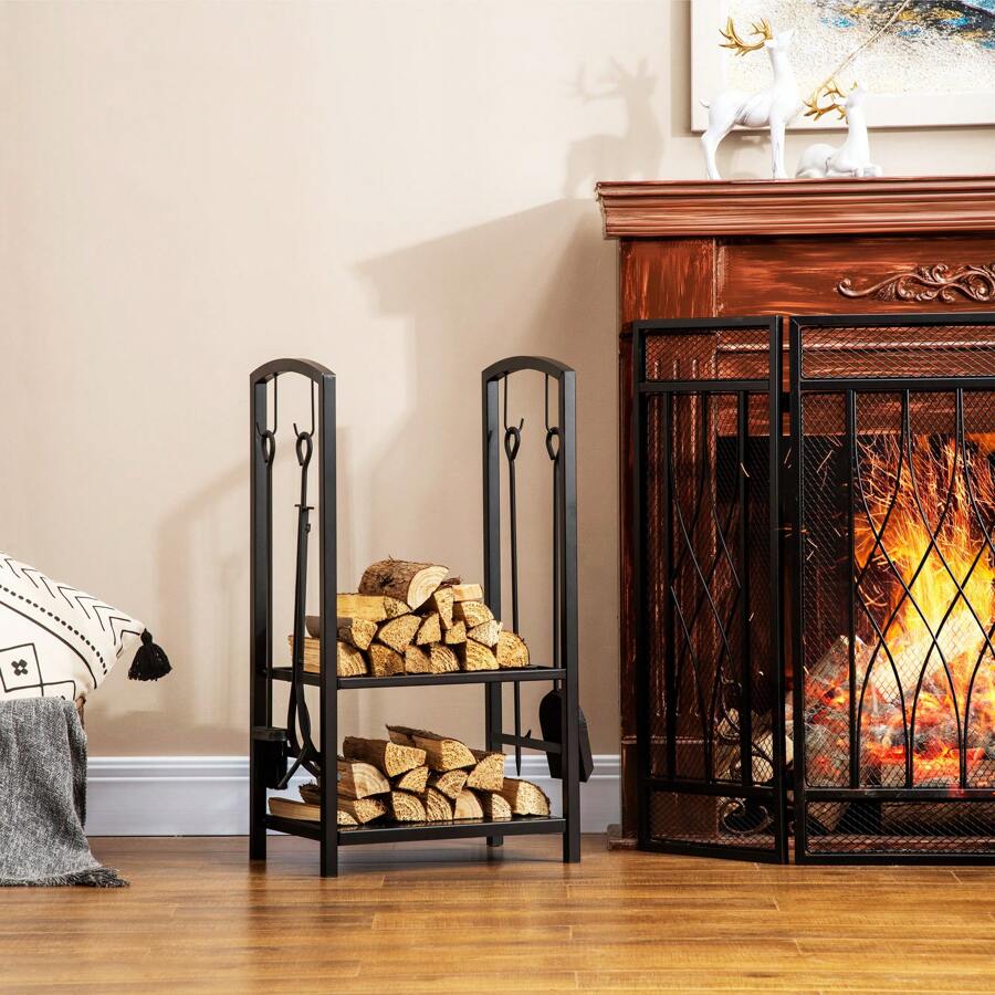 Firewood Racks - Black - View 1