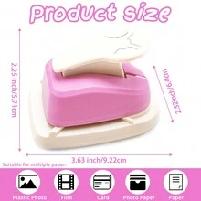 3 In 1 Corner Rounder And Paper Cutter Tool Set, With R4 Punch For 3 Different Radius Sizes, Ideal For Scrapbook, Card Making, Envelope, Photo And Other Paper Crafts - Pink - View 2