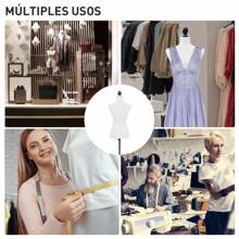 HOMCOM Maniquí Femenino de Costura Busto de Señora para Modistas Exhibición Altura Ajustable a 130-168cm Blanco - Blanco - Ver 8