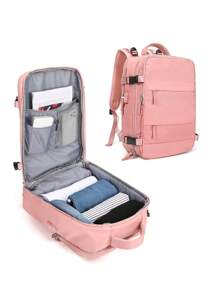 Women's Travel Backpack, Laptop Backpack, Casual Shoulder Bag, Short-Haul, Lightweight, Large Capacity, Suitable For Travel And College Students - Pink - View 2