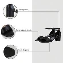 Sandalias de Dama Tacon Zapotos Bajo Mujer Fiesta Moda Comfort Weide - Negro - Ver 6