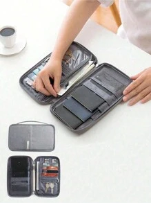 Travel Wallet For Passport Holder Waterproof Document Case Organizer Travel Accessories Cover - Grey - View 1