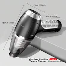 CascadeVac 迷你便攜式車用吸塵器,無線家用清潔設備,手持無線廚房吸塵器,適用於清潔車內,家居,廚房,鍵盤,沙發等 - 黑色 - 查看 3