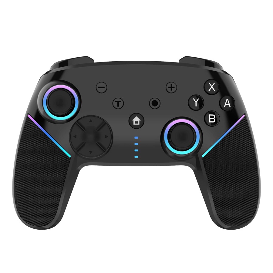 Sz 932b 1pc black white game controller with rgb light macros function