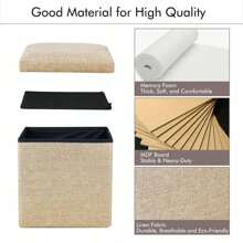 Baúl Banca Almacenamiento Plegable Otomano Zapatera Taburete - Gris - Ver 8