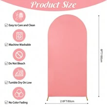 1pc Spandex Wedding Arch Cover, 2-Sided Fitted Round Top Chiara Backdrop Stand Covers For Wedding Birthday Party Shower Banquet Arch Decoration - 塵土飛揚的玫瑰 - 查看 4