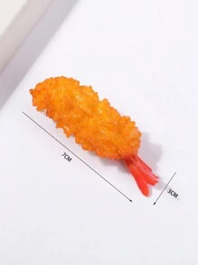 1pc Fun Fake Shrimp Hair Clip Headpiece,Hair Accessories,Hair Barrettes Hair Clips Hair Claws, School Stuff, Hairpin - Yellow - View 3