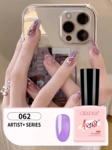 GIRL PLUS GIRLPLUS Purple Gel Nail Polish, 8ml Semi Transparent Iris Ice Purple Glitter Gel Oil, Shiny Translucent Color 062, UV Curing Nail Art DIY - Purple - View 1