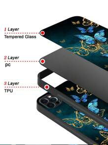 A Phone Case Slim Shockproof Scratch-Resistant,Tempered Glass Hardess Case Soft TPU Frame Exquisite Pattern Protective Phone Case Compatible With IPhone/Huawei/Samsung/Xiaomi/OPPO/OnePlus