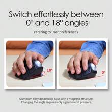 Ratón inalámbrico con trackball JOMAA ergonómico Bluetooth 5.0 de doble modo, ajustable a 4800 DPI, con control fácil de pulgar para Win7/8/10/Android/iOS - Negro - Ver 6
