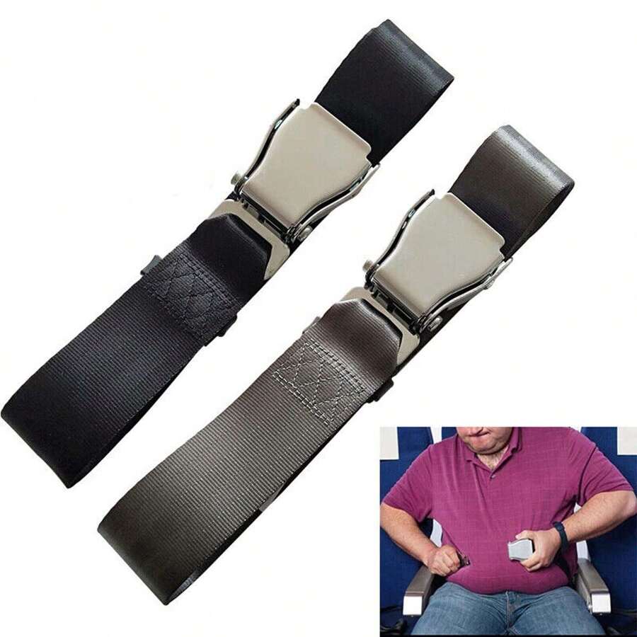 Aircraft Airplane Buckle Seat Belt Extension Strap Plane Seatbelt Black - 黑色 - 查看 1