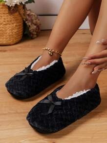 Women's Indoor Floor Slippers - Black - View 1