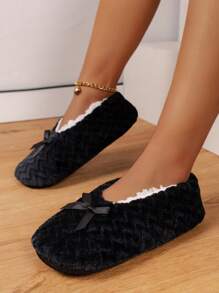 Women's Indoor Floor Slippers - Black - View 4