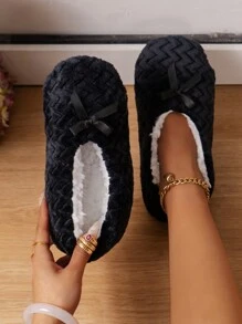 Women's Indoor Floor Slippers - Black - View 2