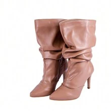 Women Mid-Calf Boots - Màu be - Xem 1