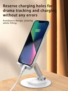 KOOLIFE 360 Degree Rotating Foldable & Extendable Phone/Tablet Holder, Minimalist & Stylish Desktop Stand, Compatible With IPad Compatible With IPhone, Android Phone, Gift For Birthday, Family, Friends Phone Holder, Phone Stand, Phone Accessories - 白色 - 查看 3