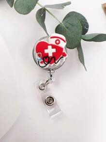 1 Stück Cartoon Krankenschwester Ausweishalter mit Stethoskop, Maske, Medizinbox, Zähne, Pillen und Krankenschwestern-Uniform Design, einziehbarer Ausweishalter mit leicht zu benutzender Befestigung, süßer ID-Halter, Geschenk für Ärzte und Krankenschwestern, Auto-Accessoires, Taschenbaumler, Schule, Goth Y2k - Verschiedenfarbig - Übersicht 7