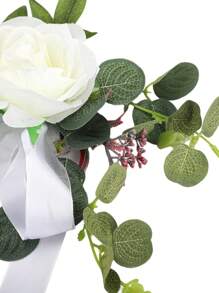 1入組婚禮椅子花裝飾人工花藝擺設椅背走道花裝飾,適用於婚禮、派對等場合 - 彩色 - 查看 11