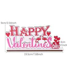 1pc New Valentine's Day D&e Wood Letter Craft Decoration Diy Wooden Ornament For Festival Home Party Dinner Table Props And Scene Dressing - Pink - View 2