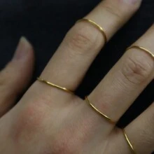 Set Di 6 Anelli Sottili In Acciaio Inossidabile Minimalista Per Uomo E Donna