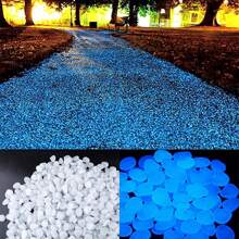 50入組夜光石花園鵝卵石石頭路徑石,路面車道庭院草坪魚缸禮品室內外裝飾（白天白色,夜晚藍色） - 白色 - 查看 2