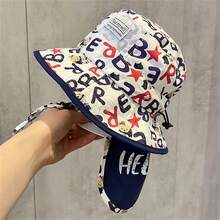 日式兒童防曬披肩，男女寶寶春夏季輕薄透氣漏斗帽，快乾寬緣遮陽帽 - 白色 - 查看 5