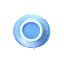 Kit Alimentação Para Bebê Pratinho Com Ventosa Tampa e Talheres - Azul - Visão 5