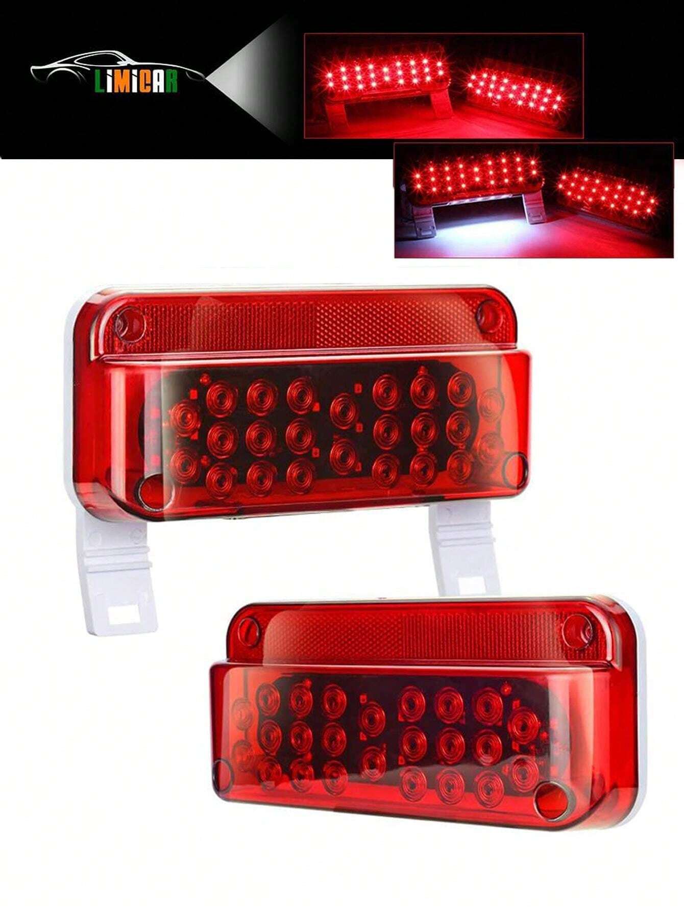 Feux De Remorque LED Séquentiels - Clignotant Jaune & Feux Stop - 100 LEDs - Pour Camion, Remorque - 23.3x4.2cm