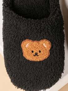 Zapatillas de dormitorio con bordado de dibujos animados - Negro - Ver 6