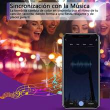 Foco Inteligente Wifi & Bluetooth, Glückluz Foco LED Alexa Bombilla,10W 1000lm E27 Smart RGBCW Bulb, Colors Regulable Dimmeable Multicolor 2.4Ghz Control Remoto de APP y Control de Voz (4 Piezas) - Multicolor - Ver 10