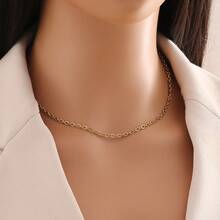 女金鍊項鍊,女孩蛇鏈扭紋鏈回形針鍊頸鍊項鍊 - 款式 - 查看 5