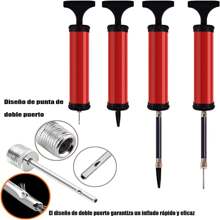 Bomba de Pelota - Bomba de Aire para Pelotas Deportivas - Fútbol, ​​Baloncesto, Globo, Voleibol, Anillo de natación, Pelota de Yoga, bóveda + Bomba de Pelota con Aguja - 12 Pulgadas
