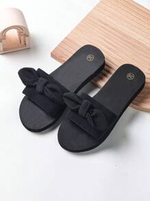 Fashion Women's Height Increasing Slide Sandals, Suitable For Indoor And Outdoor Use - Black - View 1