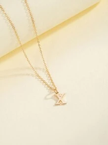1pc Simplicity And Fashion Women's Alloy 26 English Initial Pendant Necklace - Yellow Gold - View 18