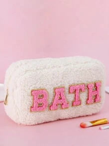 1 Piece Women Girls Cute Plush Fuzzy Hair Skin Face Bath Chenille Letter Preppy Patches Makeup Bag Travel Cosmetic Pouch With Zipper For Women Travel Toiletry Storage Organization,Makeup Bag,Make Up Bag,Makeup Bags,Cosmetic Bag,Makeup Organiser,Travel,Makeup Pouch,Bag,Vanity,Make Up Pouch,Travel Essentials,Pouch Bag,Make Up Bags,Bags,Travel Essential,Vanity Accessories,Small Makeup Bag,Makeup Pouch,Cosmetic Bag,Travel Essential,Large Capacity,Large Makeup Bag,Christmas Gifts,Pouch,Travel,Gifts For Women,Women's Necessaire,Travel Essential,Pouch,Clutch / Small Handbag,Necessaire,Makeup Organizer,Makeup Organize,Pouch,Brush Holder,Mini Pouch,Large Capacity Pouch,Gifts For Women,Christmas Gifts,Gift Ideas For Women