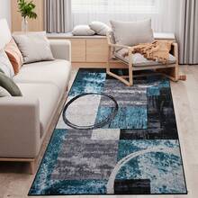 HOMCOM Blue Geometric Rug, Modern Area Rugs Large Carpet For Living Room, Bedroom, Dining Room, 160x230 Cm - Blue - View 6
