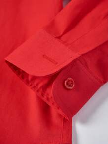 Conjunto de 4 piezas para niños con tirantes, traje de esmoquin para niño pequeño, atuendo de paje de boda, camisa roja, pantalones negros, tirantes, corbata de moño negra, traje formal, adecuado para cumpleaños de niños, boda, ceremonia de graduación, invitado de boda, paje, talla 6-16 años - Rojo - Ver 8