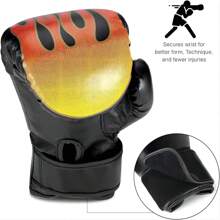 Boxing Gloves For Punching Bag, Taekwondo, Muay Thai, Mma, Youth Pu Leather Boxing Gloves For Beginners - Black - View 4