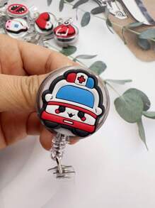 1 Stück Cartoon Krankenschwester Ausweishalter mit Stethoskop, Maske, Medizinbox, Zähne, Pillen und Krankenschwestern-Uniform Design, einziehbarer Ausweishalter mit leicht zu benutzender Befestigung, süßer ID-Halter, Geschenk für Ärzte und Krankenschwestern, Auto-Accessoires, Taschenbaumler, Schule, Goth Y2k - Verschiedenfarbig - Übersicht 29